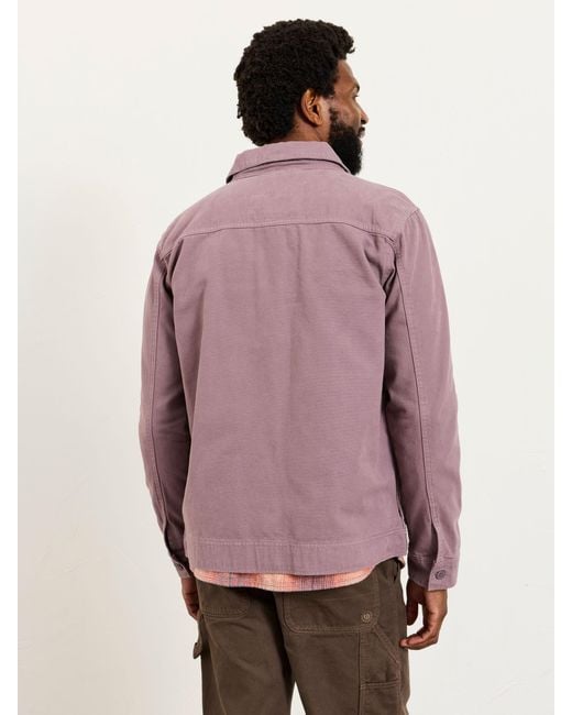 FatFace Purple Fatface Dusky Canvas Two Pocket Worker Jacket for men