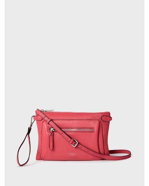 Osprey Red Ruby Umhänge-Clutch Aus Leder