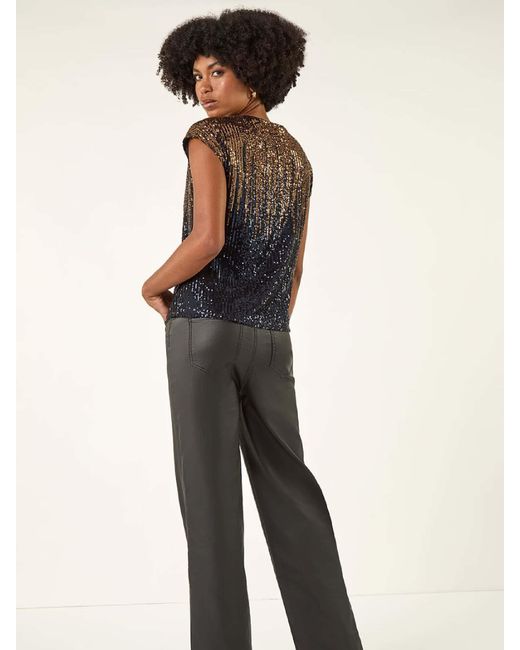 Roman Metallic Ombre Sequin Tunic Top