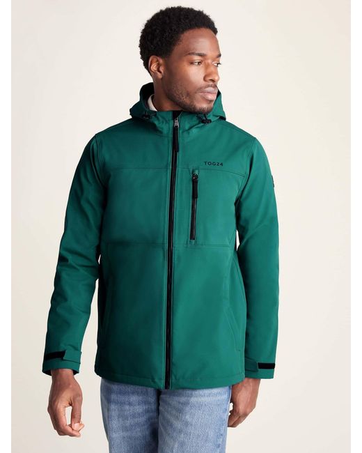 TOG24 Green Tog 24 Andro Hooded Waterproof Softshell Jacket for men