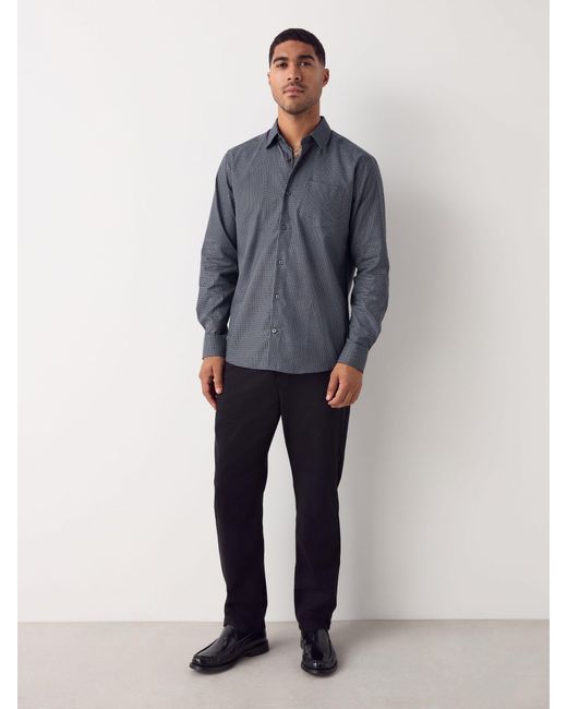 Next Blue Regular Fit Long Sleeve Print Shirt for men