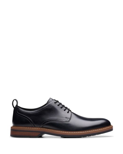 Clarks Standard Fit (G) Leather Aldwin Shoes in Black für Herren