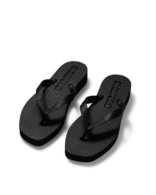Sleeper Black Tapered Platform Flip Flops