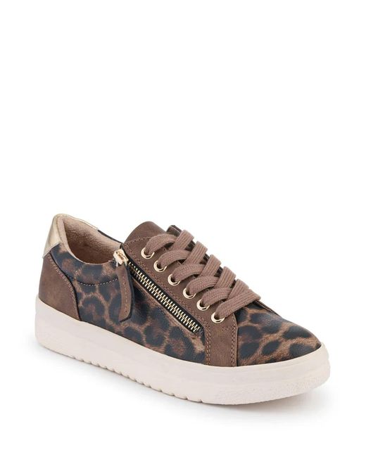 Pavers Brown Leopard Chunky Platform Trainers