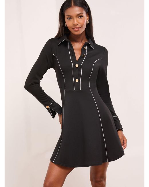 lipsy black long sleeve dress Buy Lipsy Black Midi Long Sleeve Button Through Shirt Dress from Next USA