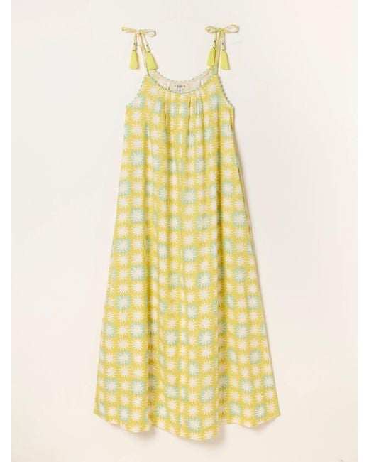 FatFace Yellow Fatface Bea Tassel Tie Strap Maxi Dress