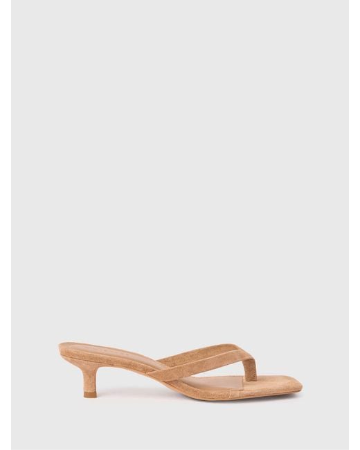 Whistles Pink Suede Toe Post Kitten Sandals