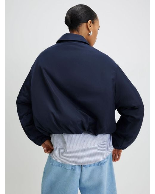 River Island Blue Technical Bubble Hem Jacket