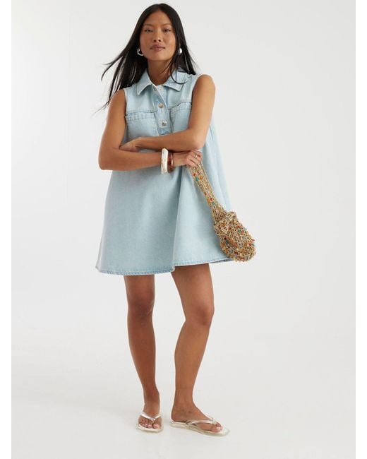 River Island Blue Petite Denim Shirt Dress