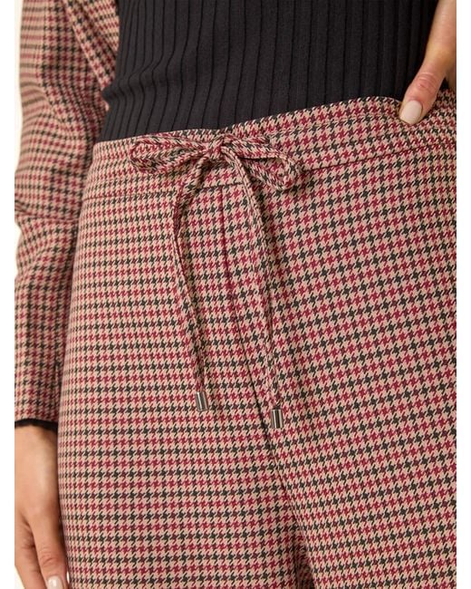Roman Natural Petite Houndstooth Trousers