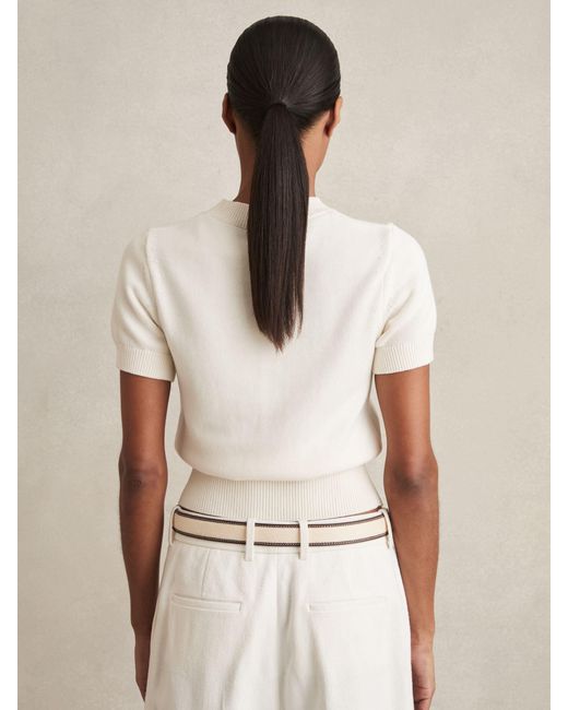 Reiss Natural Cotton And Wool Crew-Neck Top