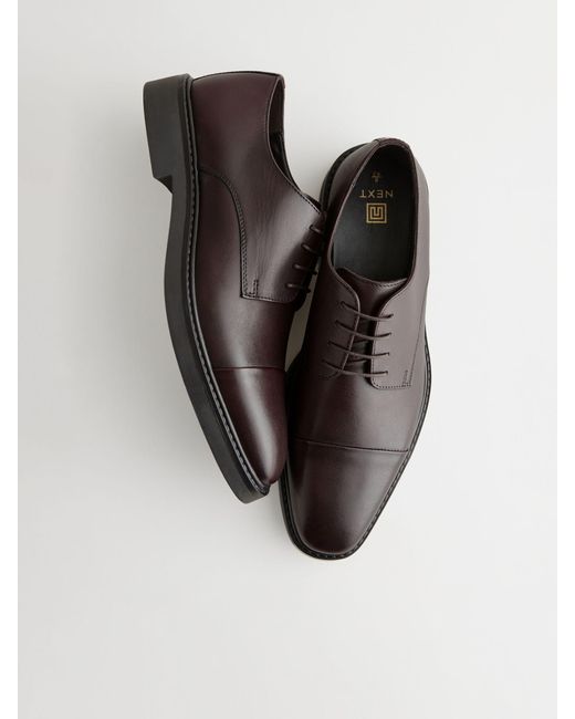 Next Brown Leather Toe Cap Shoes for men