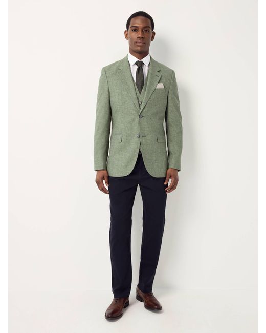 Next Linen Blend Texture Suit Jacket48 Lang (Long) (Uk 38 L) in Green für Herren