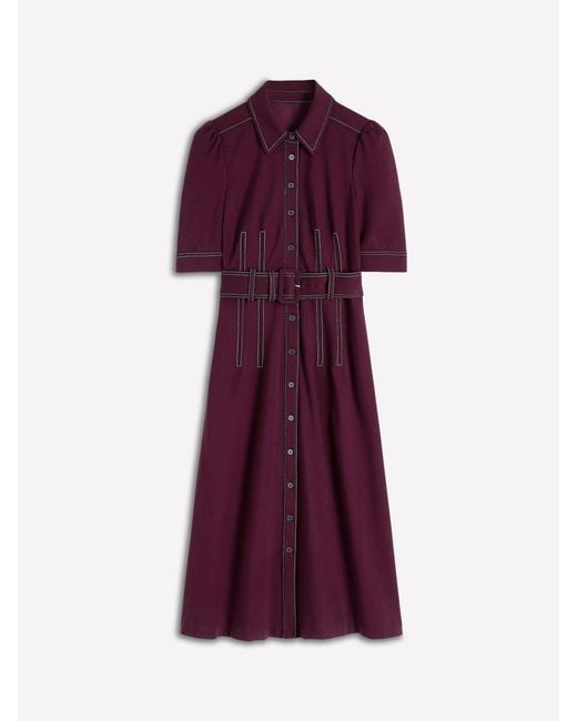 Boden Purple Anita Ponte Shirt Dress