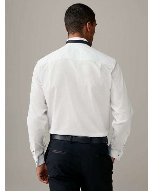 Next Black Regular Fit Textured Double Cuff Long Sleeve Shirt With Wing Collar And Bow Tie Pack for men