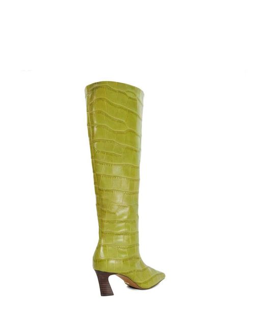 Dune Green Selinni Square Toe Highboots