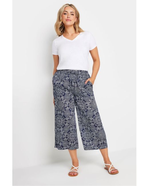 M Com Blue Tile Print Culottes40