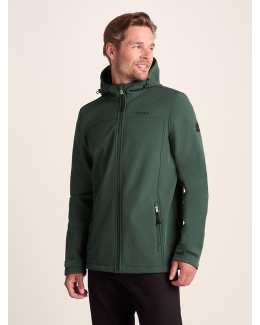 TOG24 Green Feizor Softshell Hooded And Waterproof Jacket for men