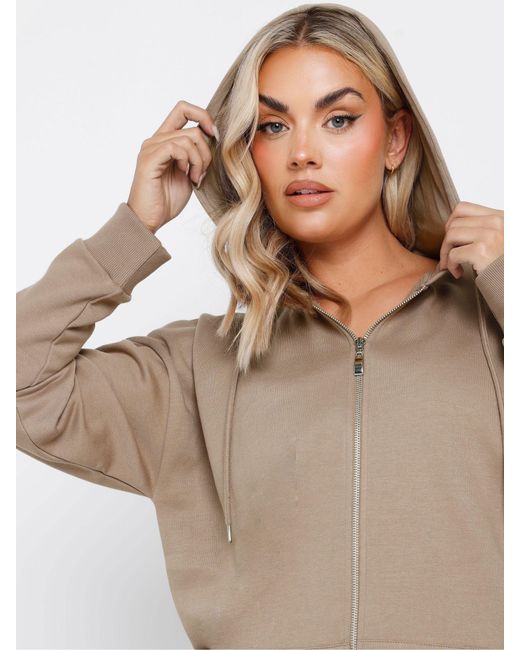 Yours Curve Blue Lang Geschnittene Jacke Mit Durchgehendem Reißverschluss44