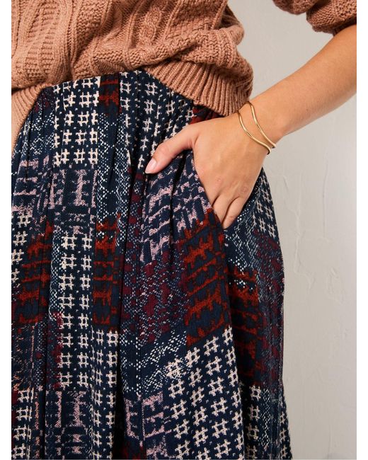 FatFace White Fatface Blanket Maxi Skirt