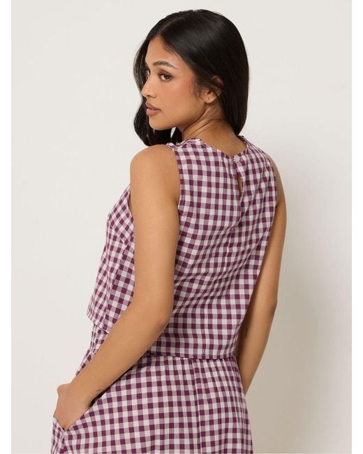 PixieGirl Petite Red Pixiegirl Petite Gingham Shell Top
