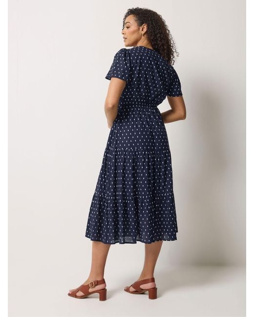 M Com Blue M & Co Button Dobby Tiered Maxi Dress
