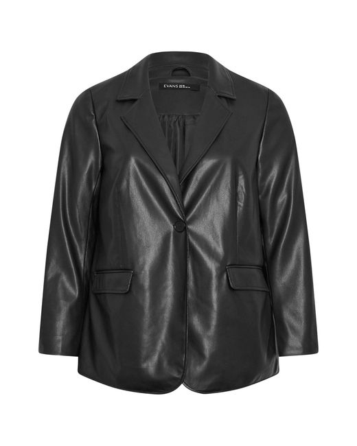 Evans Black Pu Blazer