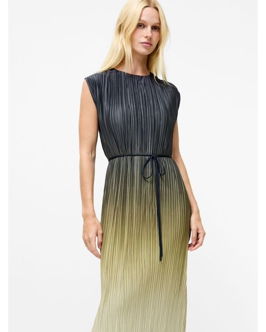 French Connection Blue Xena Pleated Ombre Midi Dress
