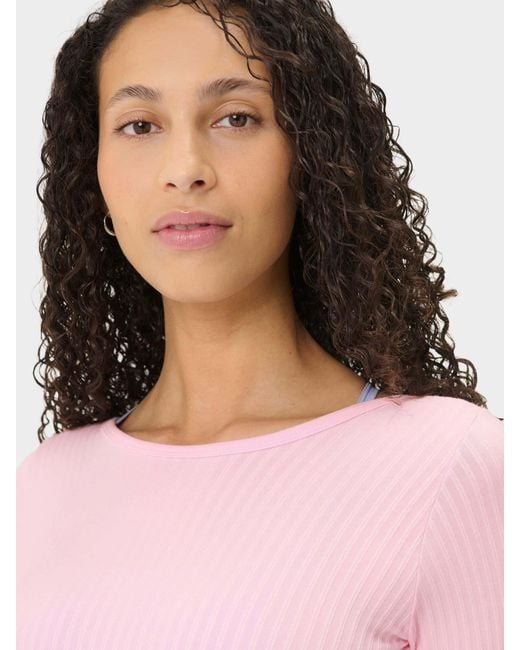 Sweaty Betty Pink Mindful Flex Boat Neck Long Sleeve Top