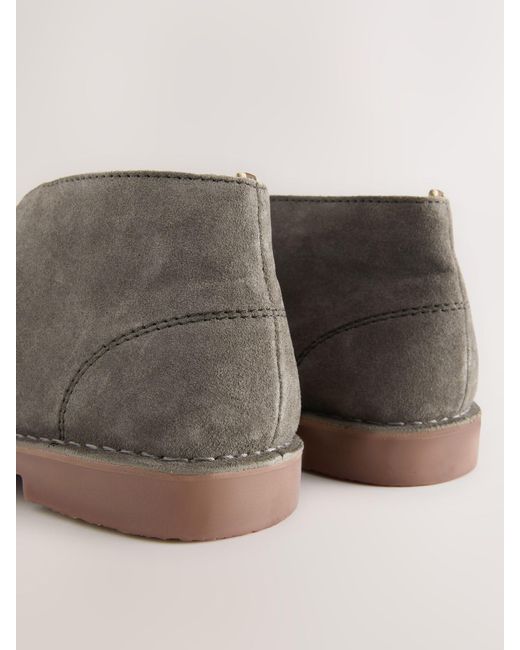 Next Gray Suede Desert Boots for men