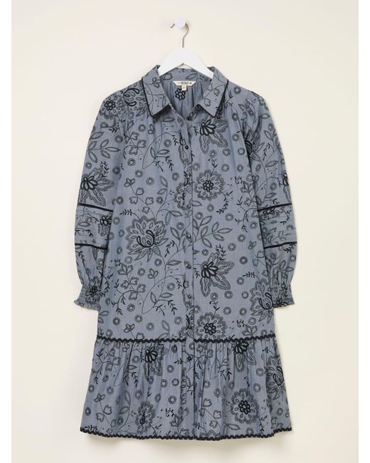 FatFace Gray Fatface Kitty Embroidered Dress