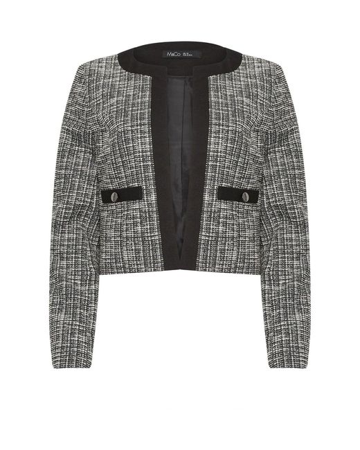 M Com Gray Boucle Edge To Edge Jacket