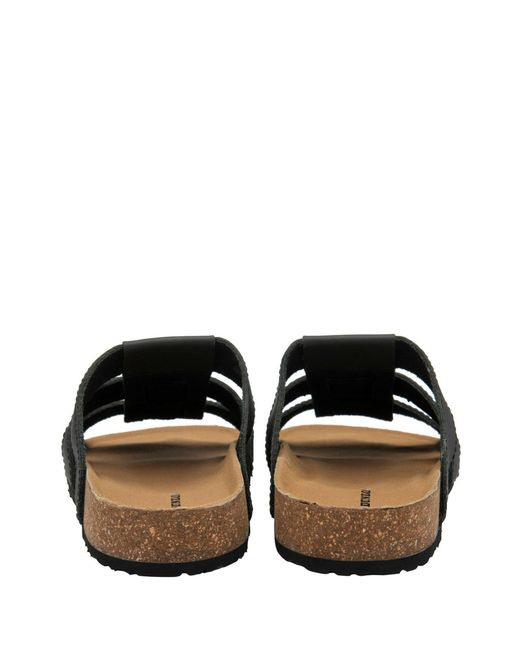 Dunlop Black Leather Mules for men