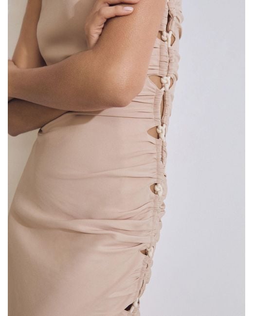 Reiss White Brooke Atelier Cut-Out Rope-Cord Maxi Dress