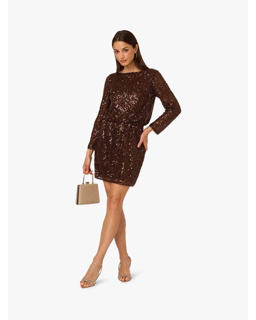 Adrianna Papell Brown By Mini Sequin Dress
