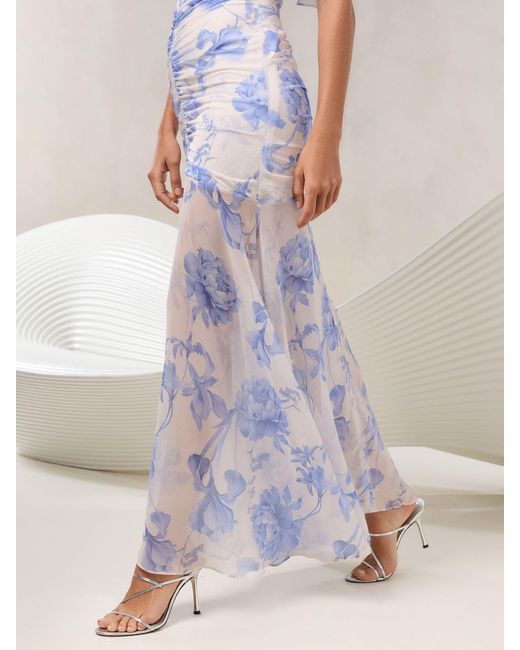 Lipsy Gray Petite Mesh Angel Sleeve Maxi Dress