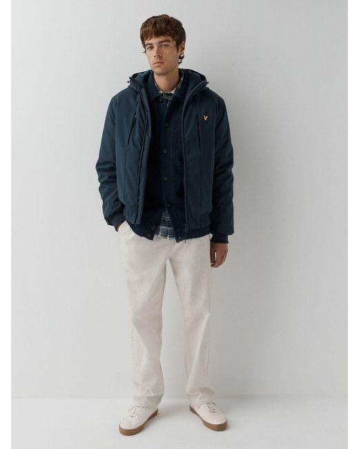 Lyle & Scott Blue Wadded Softshell Jacket for men