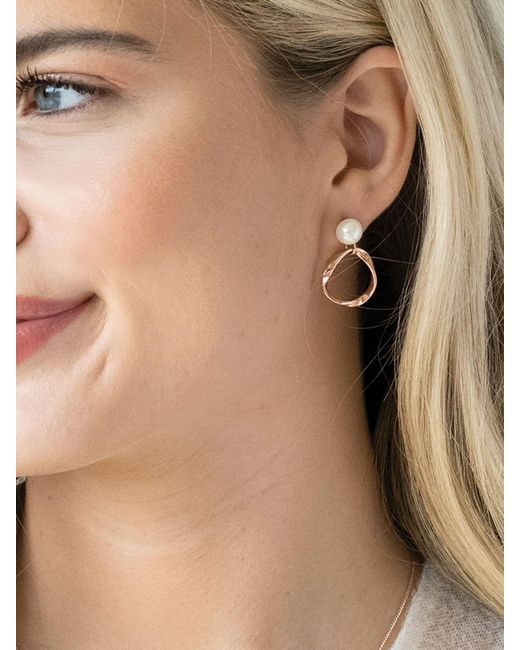 Ivory & Co. Metallic Turin Designer Pearl Earrings