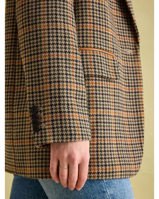 Joules Natural Hackmore Relaxed Fit Wool Blend Tweed Blazer
