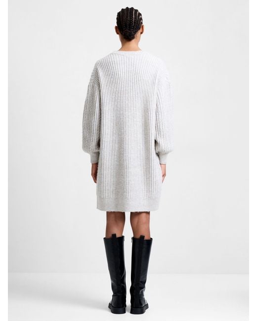 French Connection White Marine Cable Knit Jumper Dress