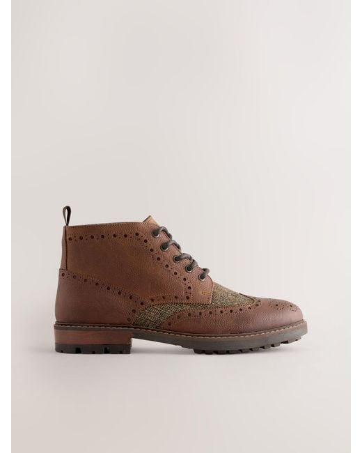Next Brown Heritage Brogue Boots for men