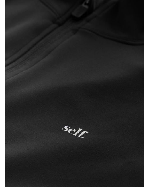 Self Black Peplum Techinal Jacket With Full Zip