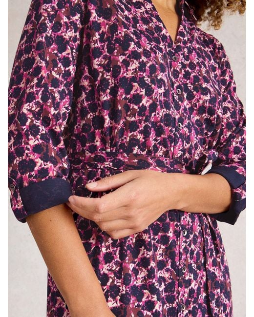 White Stuff Purple Annie Jersey Shirt Dress