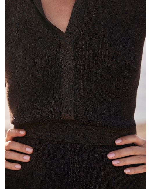 Mint Velvet Black Knit Midi Dress