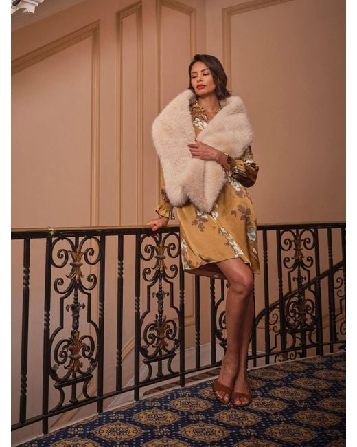 FatFace Metallic Fatface Silas Printed Mini Dress