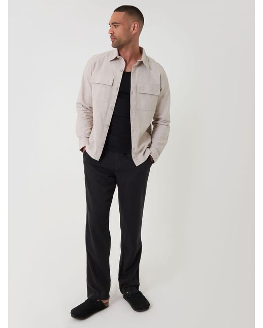 Threadbare Natural Linen Blend Lightweight Shacket for men