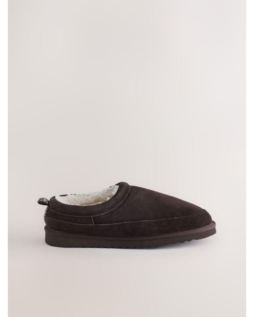 Next Brown Closeback Slippers for men