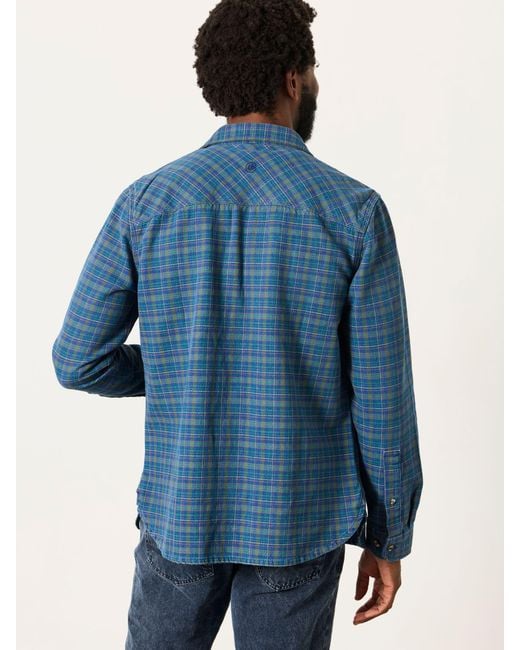 FatFace Blue Long Sleeve Rye Check Shirt for men