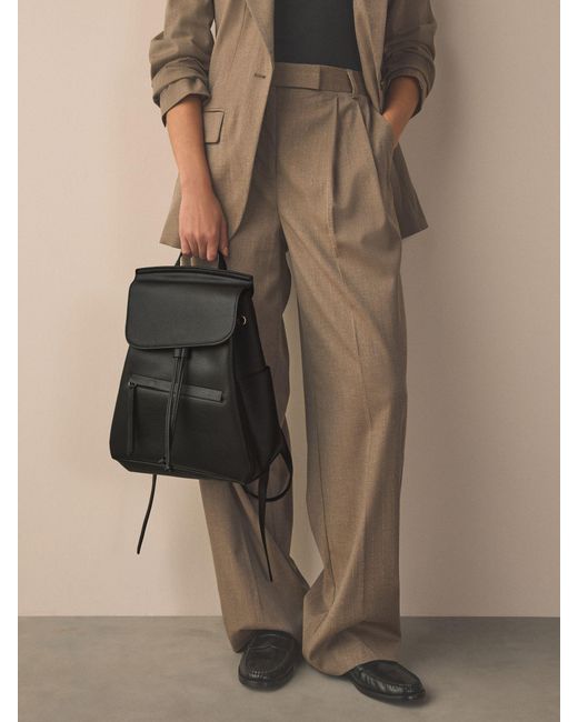 Next Black Front Pocket Rucksack