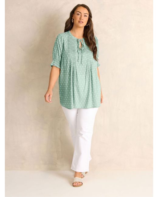 Evans Green Dobby Boho Top